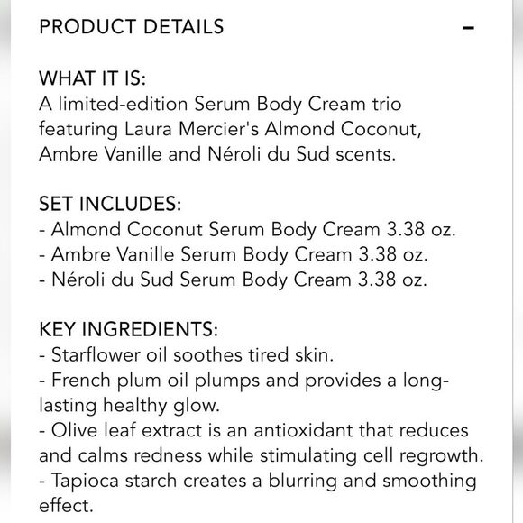 Laura Mercier Stroke Of Fortune Serum Body Cream Trio - Picture 8 of 9